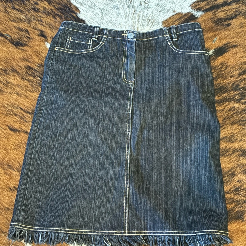 CAbi Dark Blue Denim Pencil Skirt